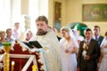 Wedding ceremony in Russian Orthodox Church.